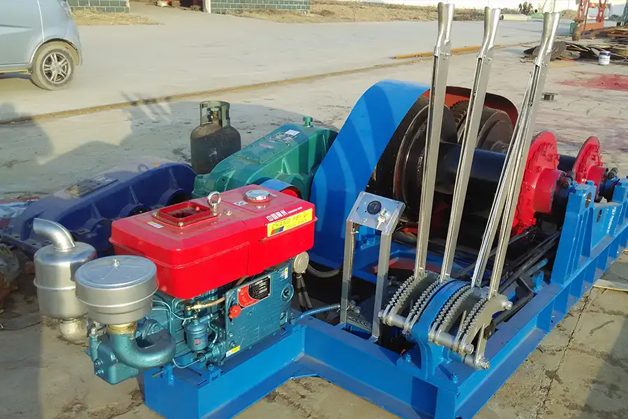 Compact Design Double Drum Diesel Driven Winch