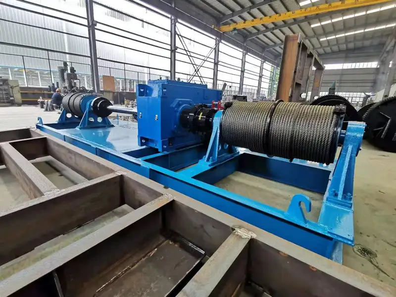 double drum gate hoist winch machine